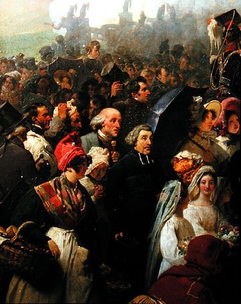 Kung Louis-Philippe (1773-1850) besöker det gamla slagfältet i Valmy, 8 juni 1831 (olja på duk) (detalj) av Jean Baptiste Mauzaisse
