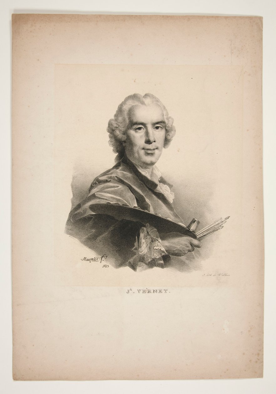 Porträtt av Joseph Vernet av Jean Baptiste Mauzaisse