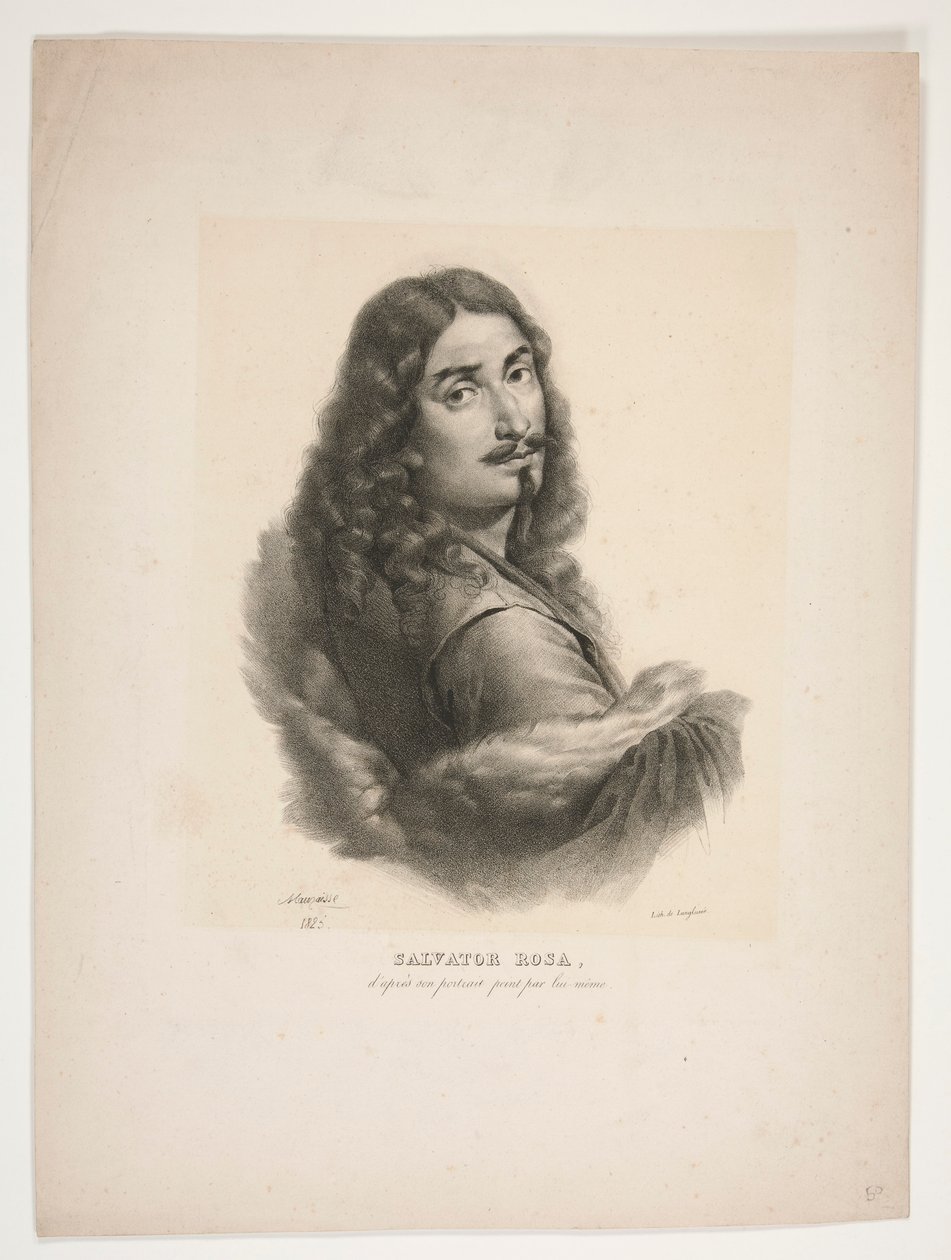 Porträtt av Salvator Rosa av Jean Baptiste Mauzaisse