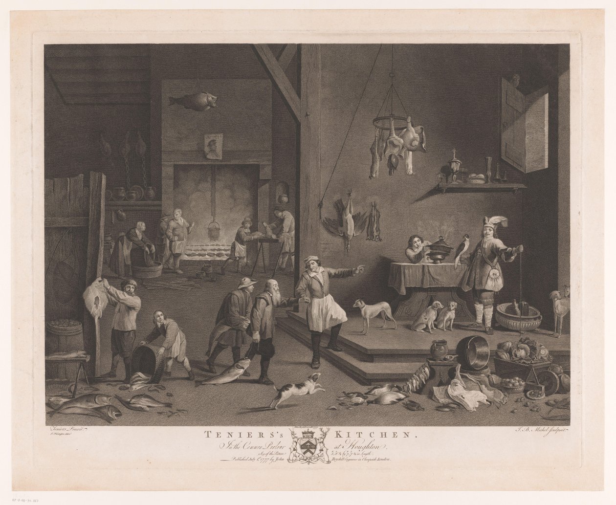 Köksscen med öppen spis Teniers