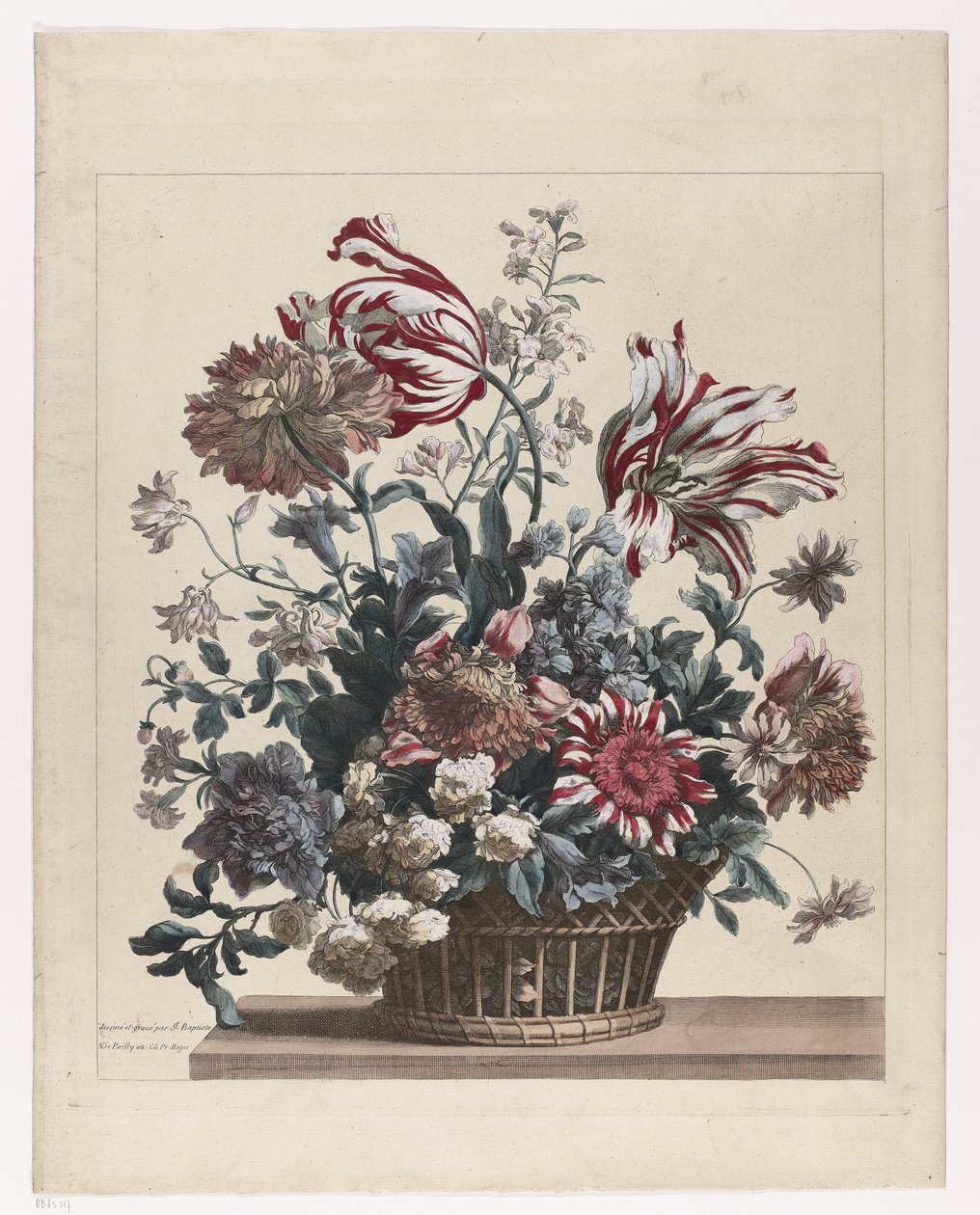 Korg med blommor Bloemenmand av Jean Baptiste Monnoyer
