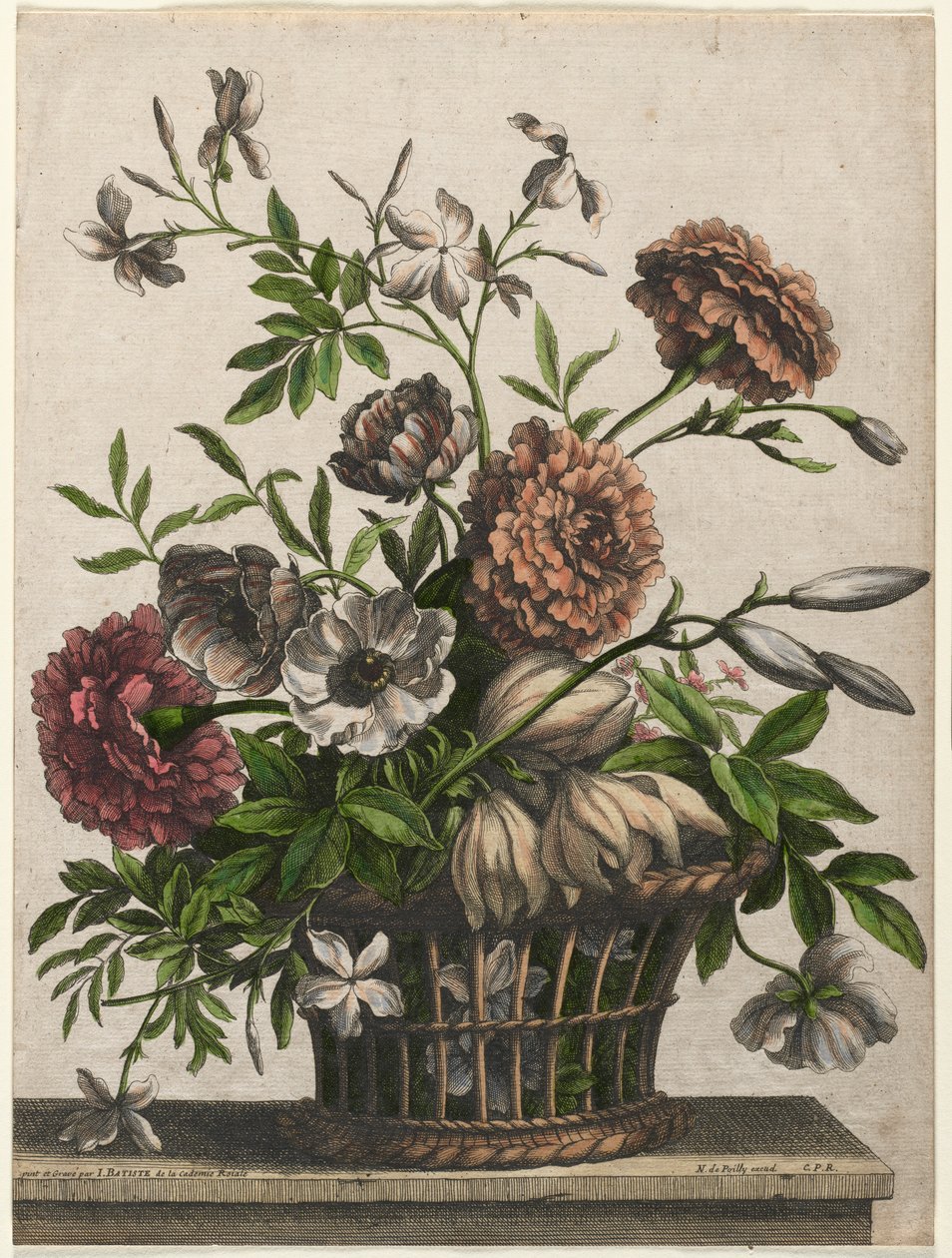 Ringblommor, singel Anemone, Jasmine.... av Jean Baptiste Monnoyer I