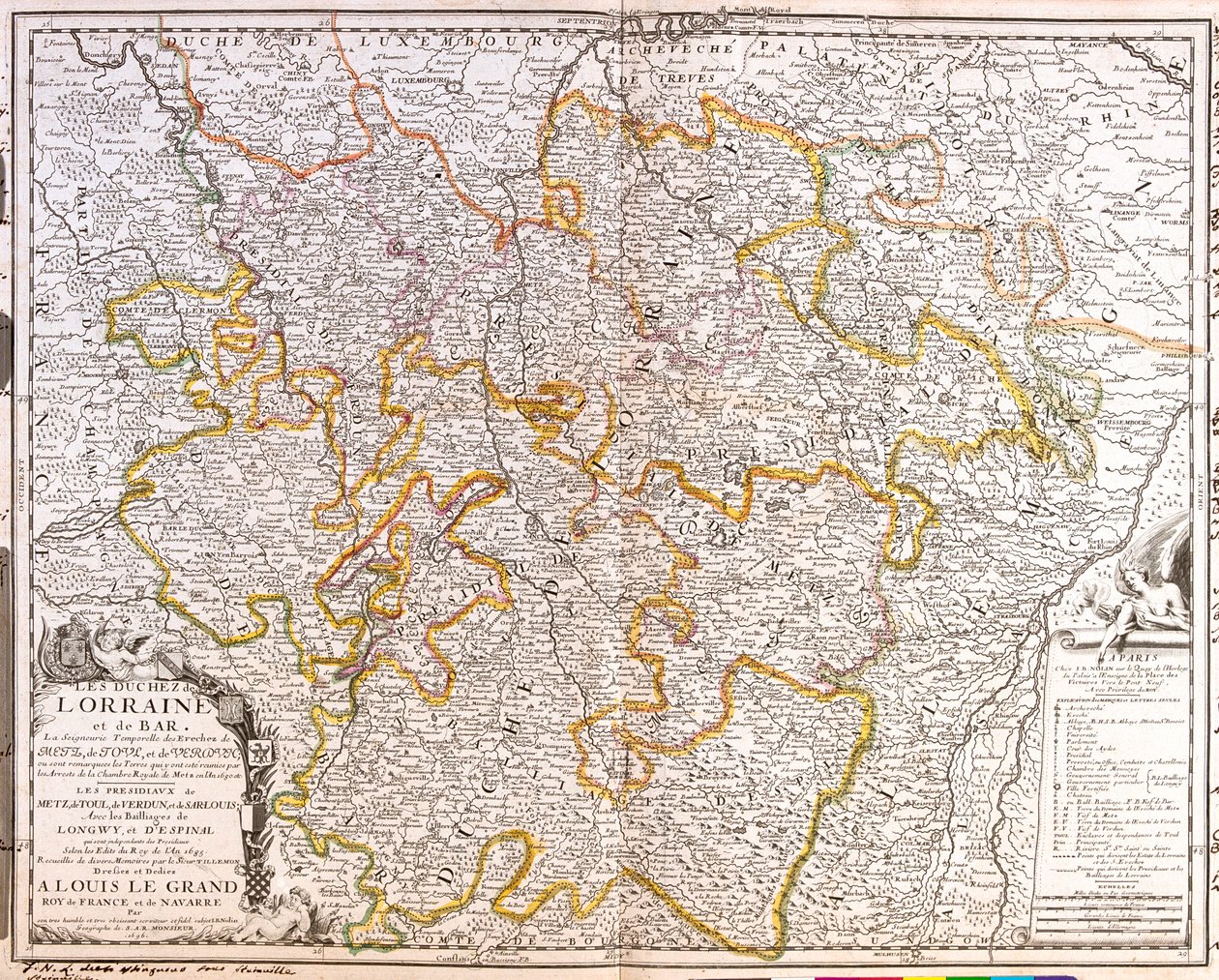 Frankrike (region: Champagne-Ardenne, Lorraine, Alsace, Franche-Comté), Tyskland (delstat: Rheinland-Pfalz, Saarland) av Jean Baptiste Nolin