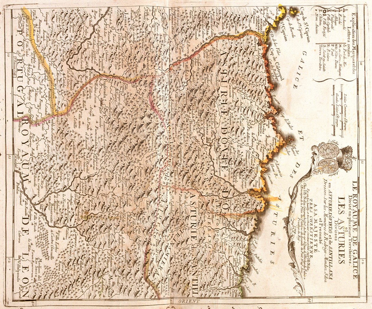Galicien, Principado de Asturias, Kantabrien, Kastilien och León, , Spanien av Jean Baptiste Nolin