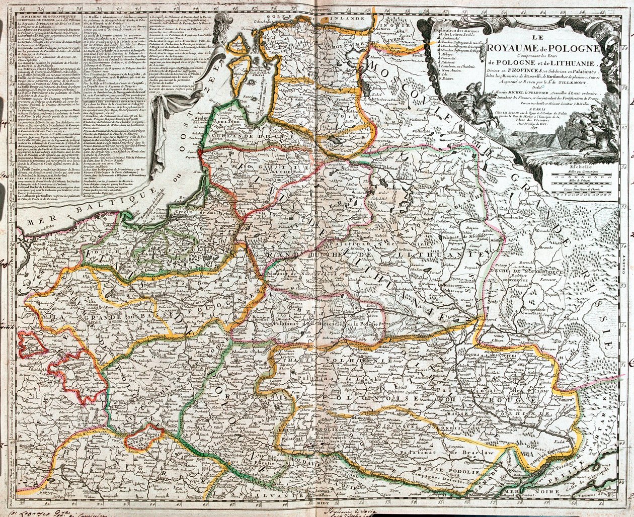 Karta över Polen och Litauen (gravyr av Jean Baptiste Nolin