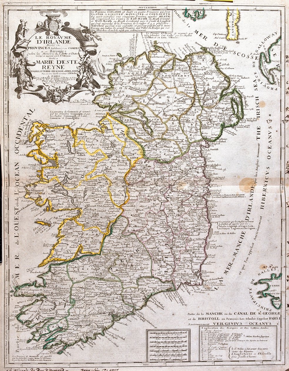 Karta över kungariket Irland, avliden till Marie d
