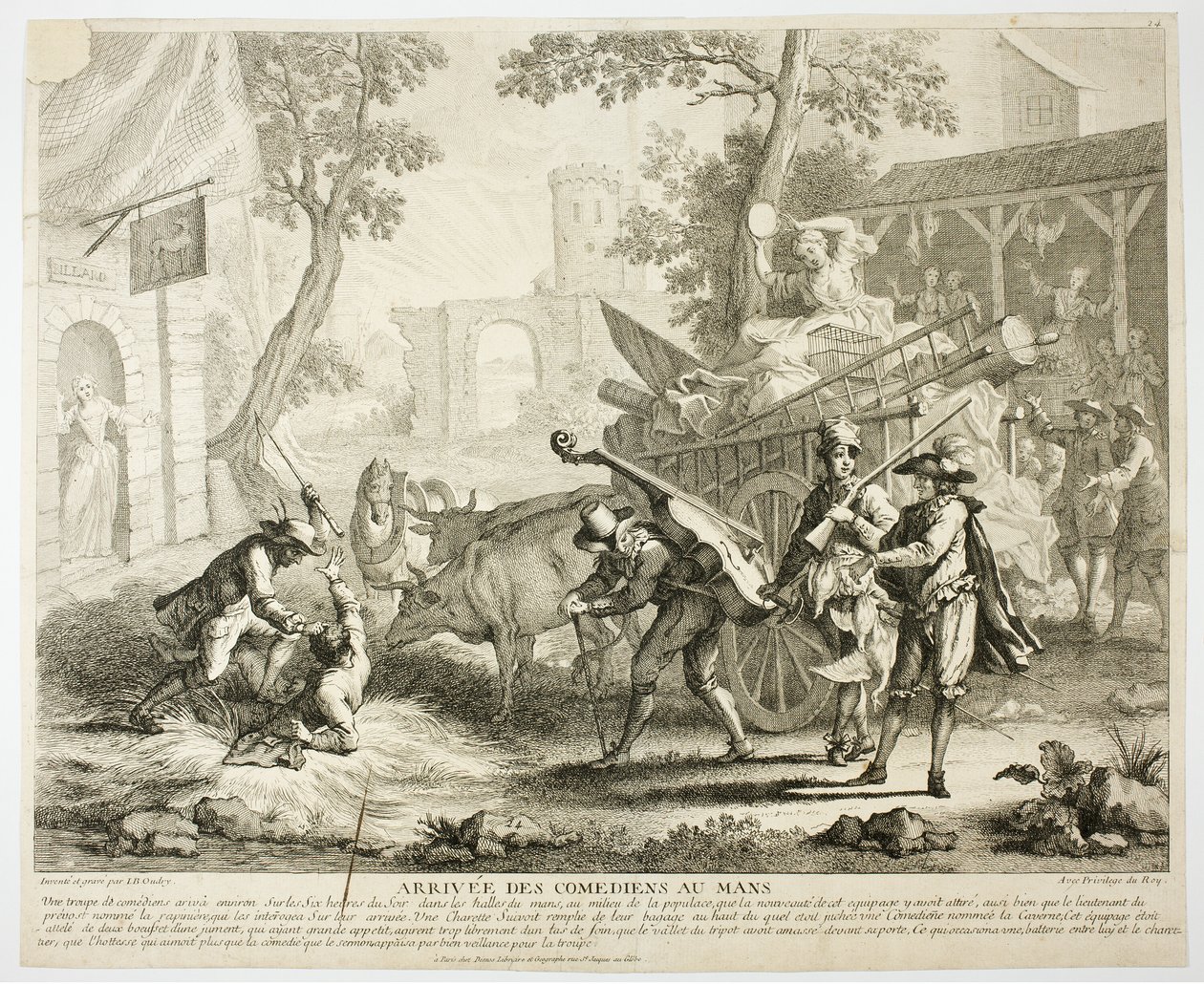 Ankomst av komikerna av Jean Baptiste Oudry