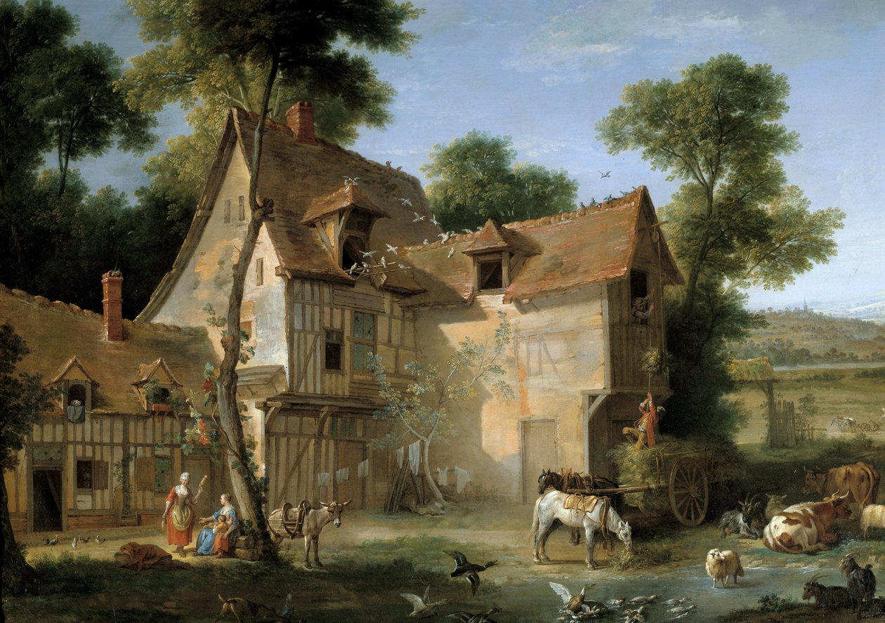 Detalj Farm. Målning av Jean Baptiste Oudry (1686-1755) 1750 sön. 1,3x2,12 m av Jean-Baptiste Oudry