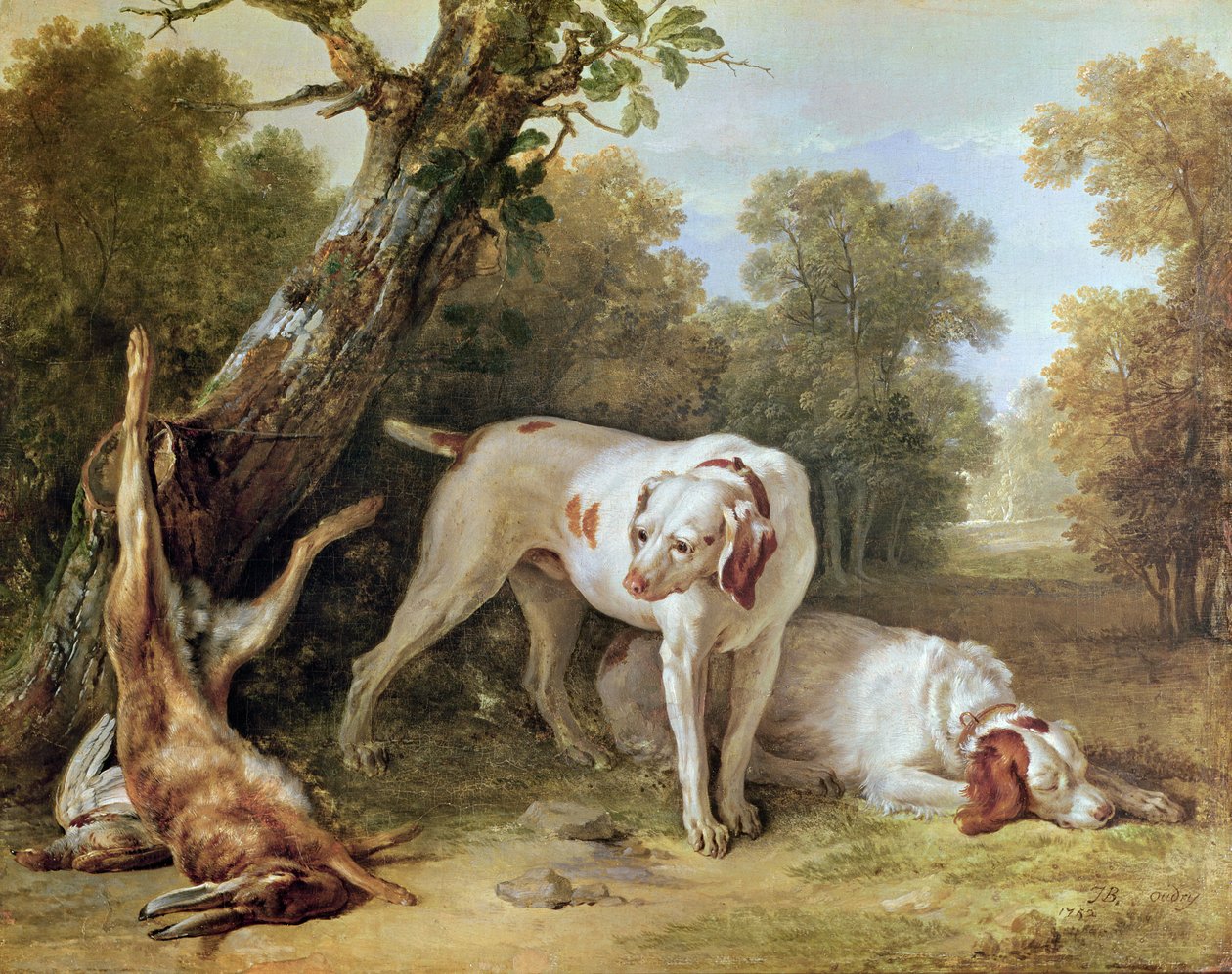 Hund och hare av Jean Baptiste Oudry