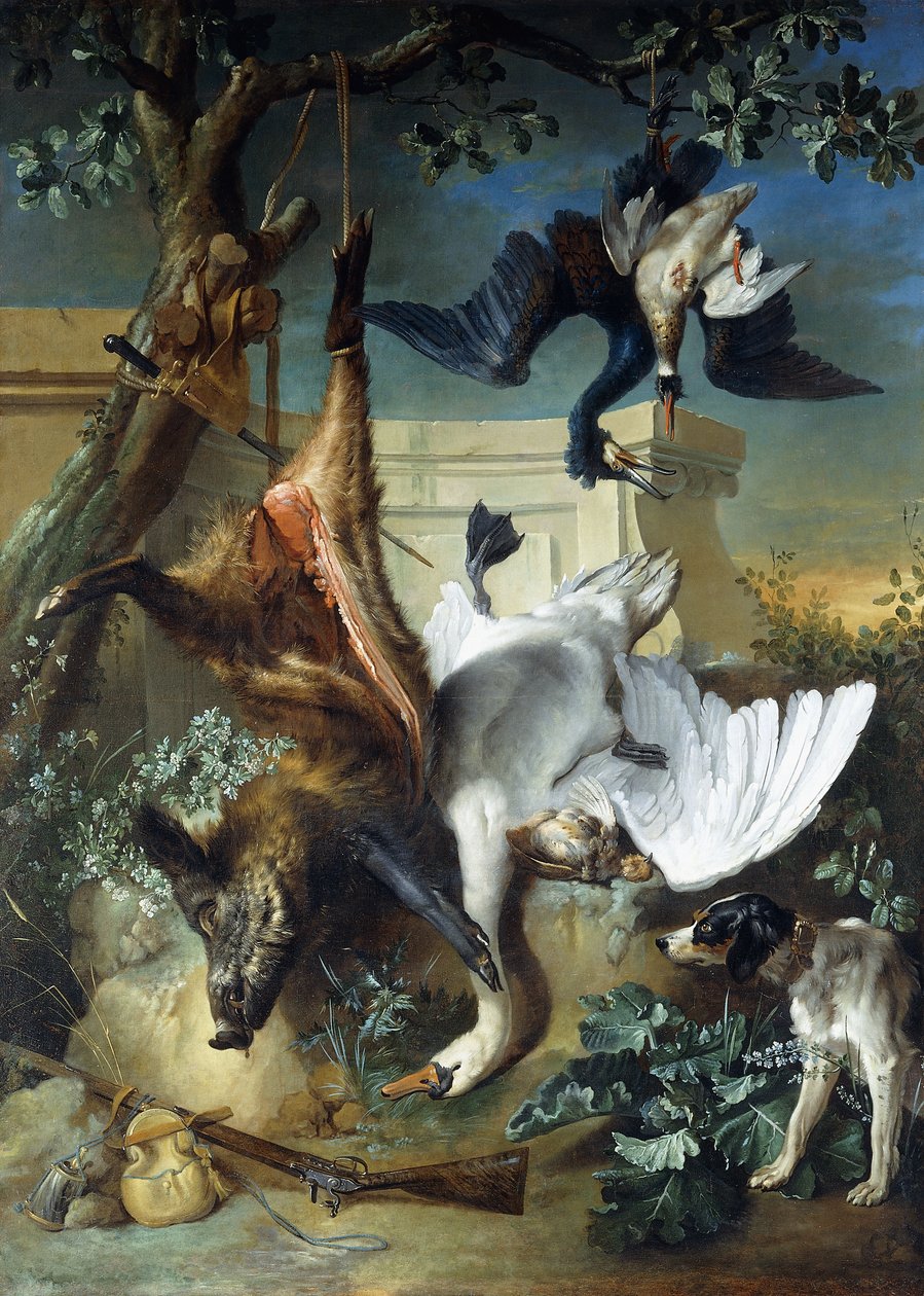 "The Return of the Hunt": A Hunting Dog Guarding Dead Game, av Jean Baptiste Oudry
