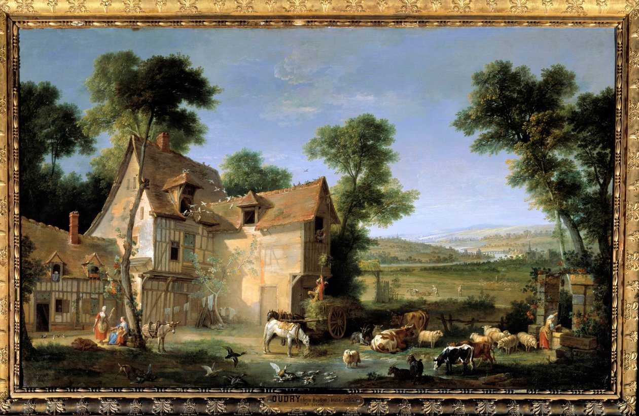 Gårdsmålningen av Jean Baptiste Oudry (1686-1755) 1750 sön. 1,3x2,12m av Jean Baptiste Oudry