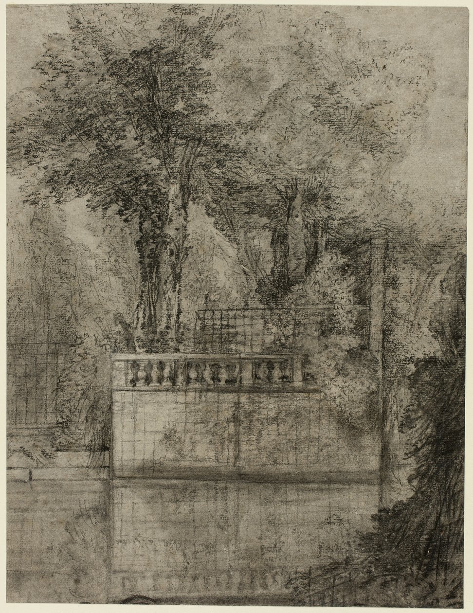 Gitterarbete och reflekterande pool på Arcueil av Jean Baptiste Oudry