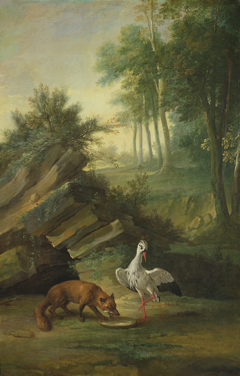 Räven och storken, 1747 av Jean Baptiste Oudry