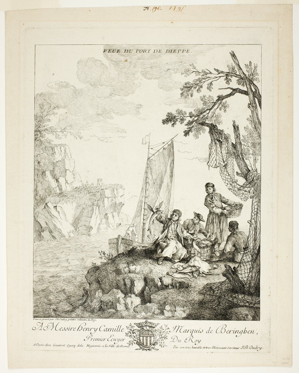 Vy över Dieppes hamn av Jean Baptiste Oudry