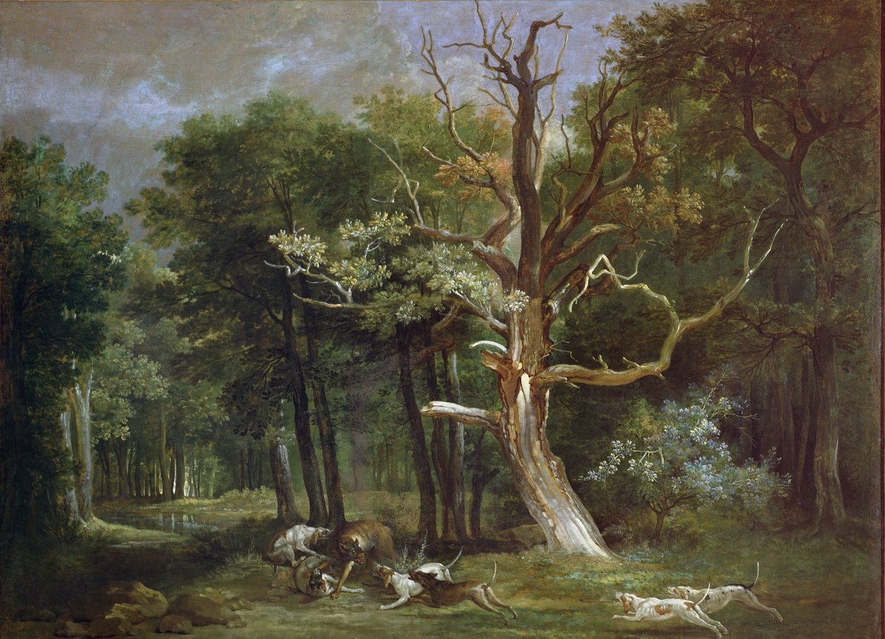 Vargjakt i skogen Saint-Germain, 1748 av Jean Baptiste Oudry