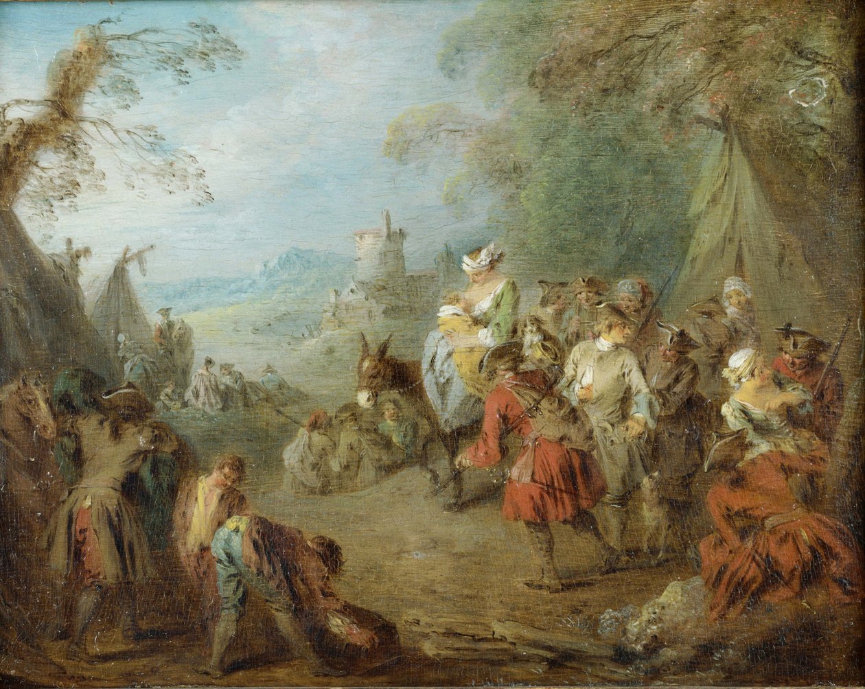 Lägersoldaterna stannar av Jean Baptiste Pater