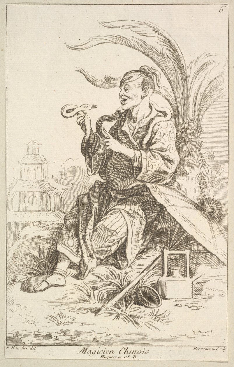 Kinesisk magiker, 1738-45. av Jean Baptiste Perronneau