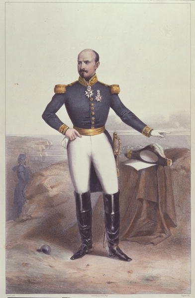 General Louis Jules Trochu (1815-96) (färg litho) av Jean Baptiste Perrot