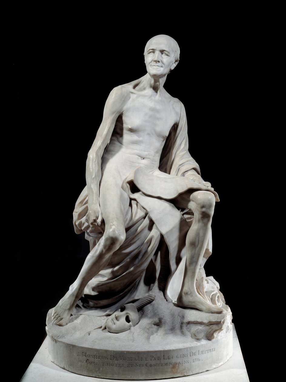 Francois-Marie Arouet dit Voltaire nu (1694-1778) Marmorskulptur av Jean-Baptiste Pigalle (1714-1785) 1776 Sön. 1,5 m Paris, Louvren av Jean Baptiste Pigalle