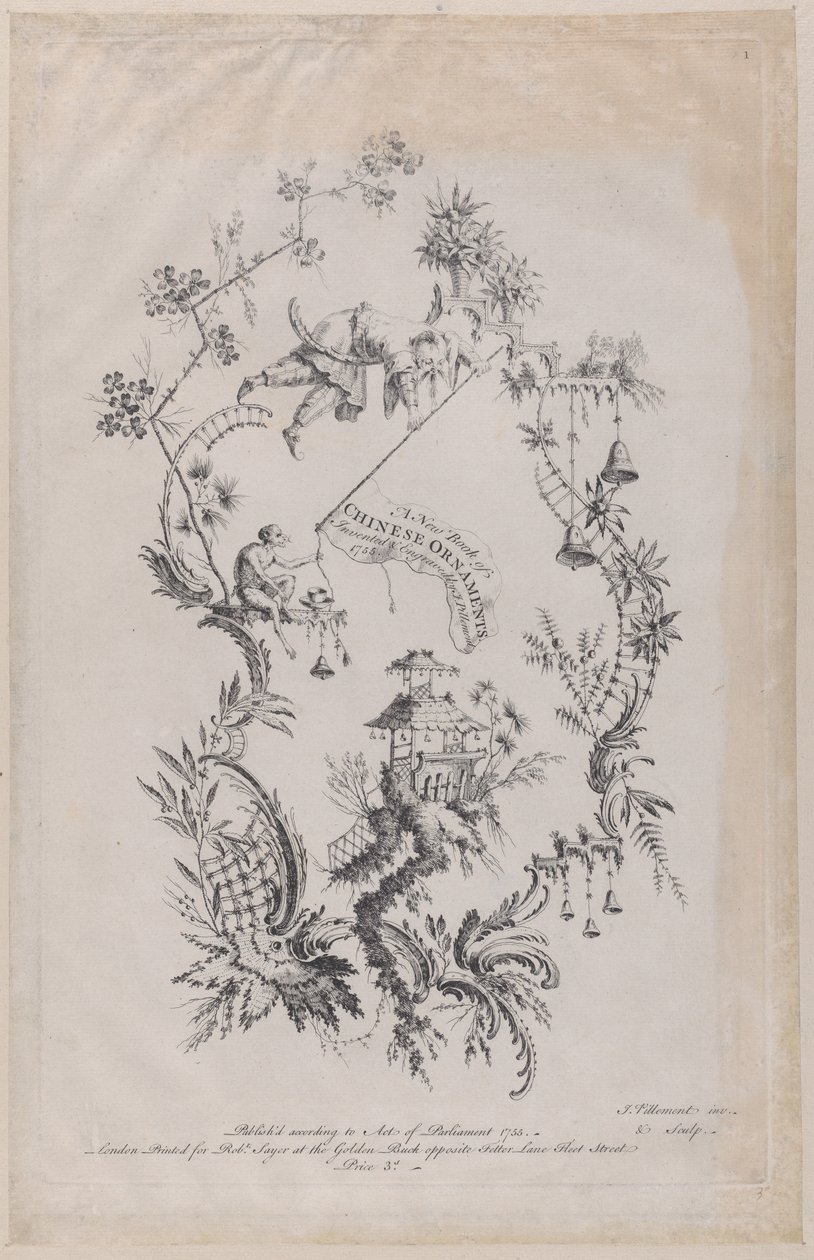 En ny bok med kinesiska prydnadsföremål. Uppfunnen och graverad av J. Pillement, 1755., av Jean Baptiste Pillement