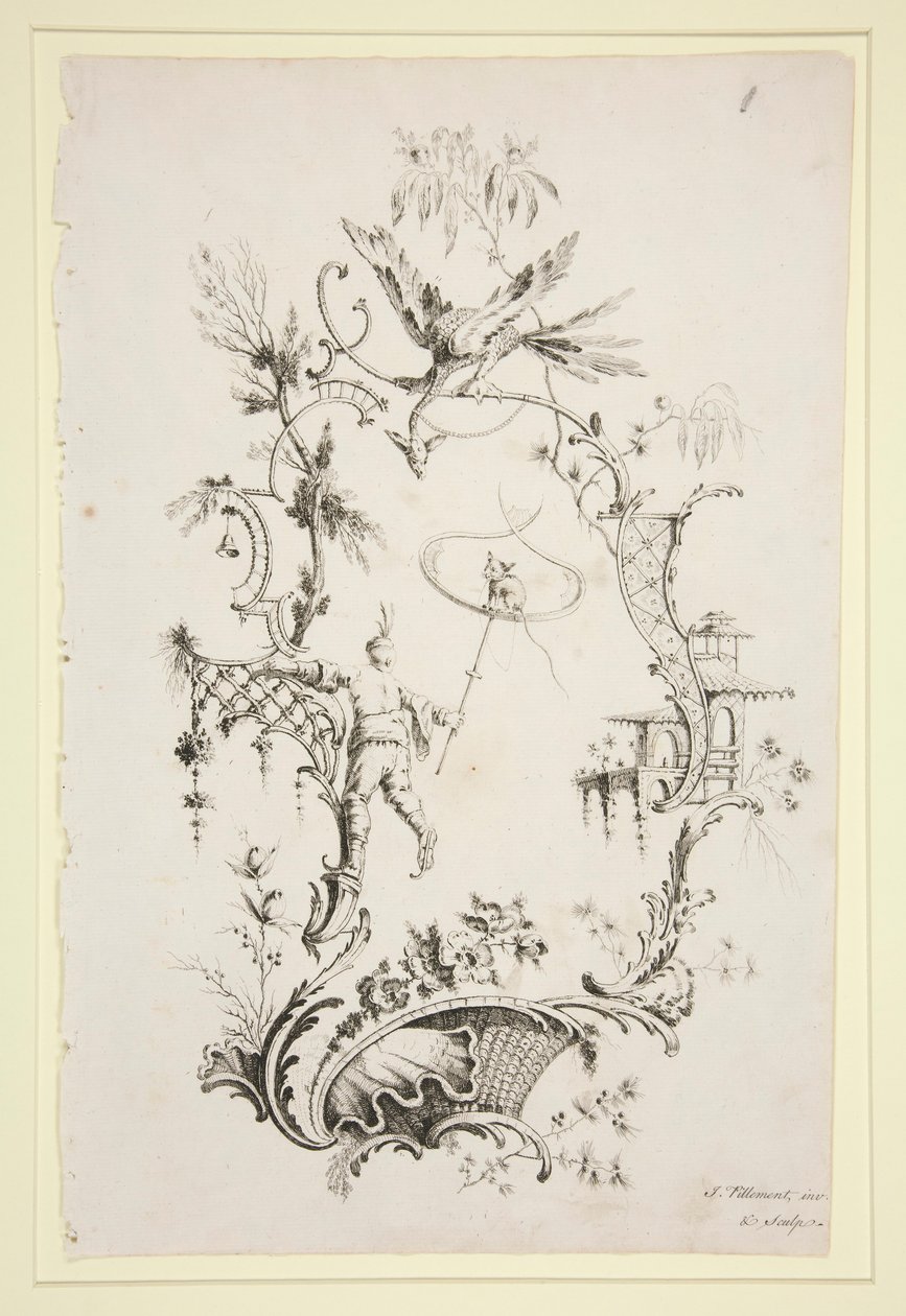 Bok med kinesiska ornament, 6 ark av Jean Baptiste Pillement