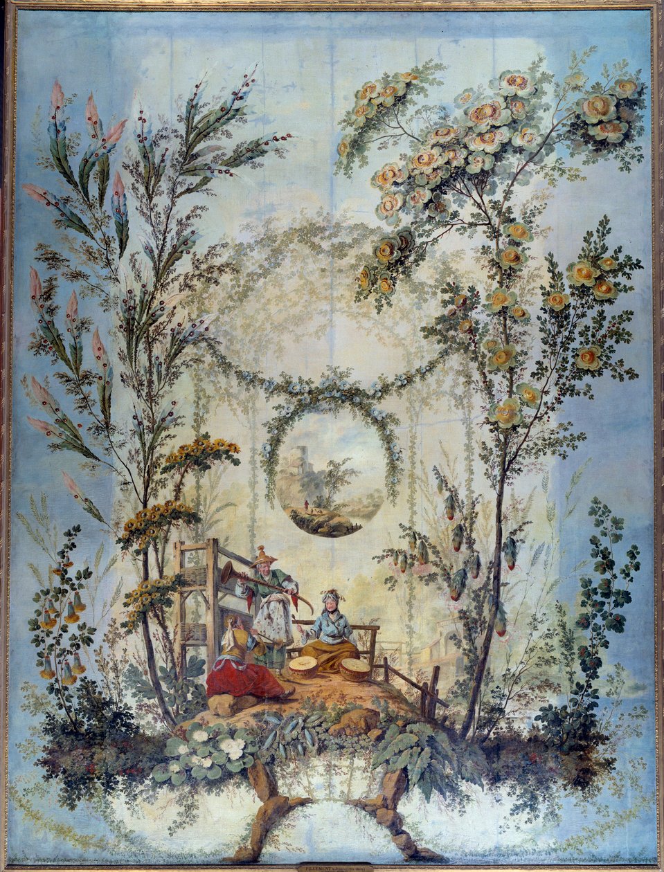 Chinoiserie: Dekorativ panel som representerar en kinesisk scen, regisserad av Jean Pillement (1728-1808) av Jean Baptiste Pillement