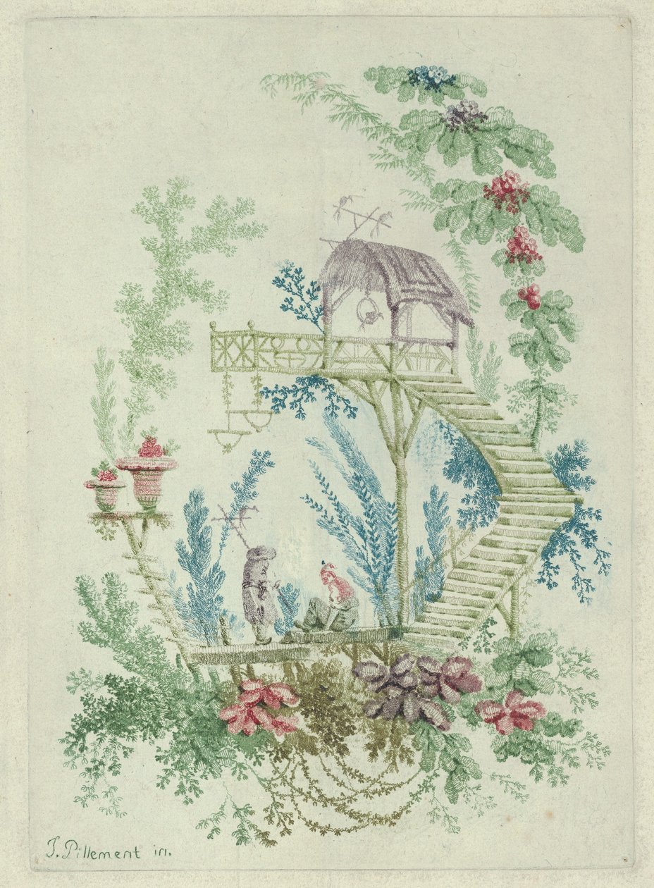 Chinoiserie från New Suite of Notebooks of Chinese Drawings, 1790-99. av Jean Baptiste Pillement