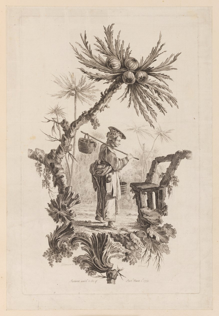 Figur Med Korg Under Gren av Jean Baptiste Pillement