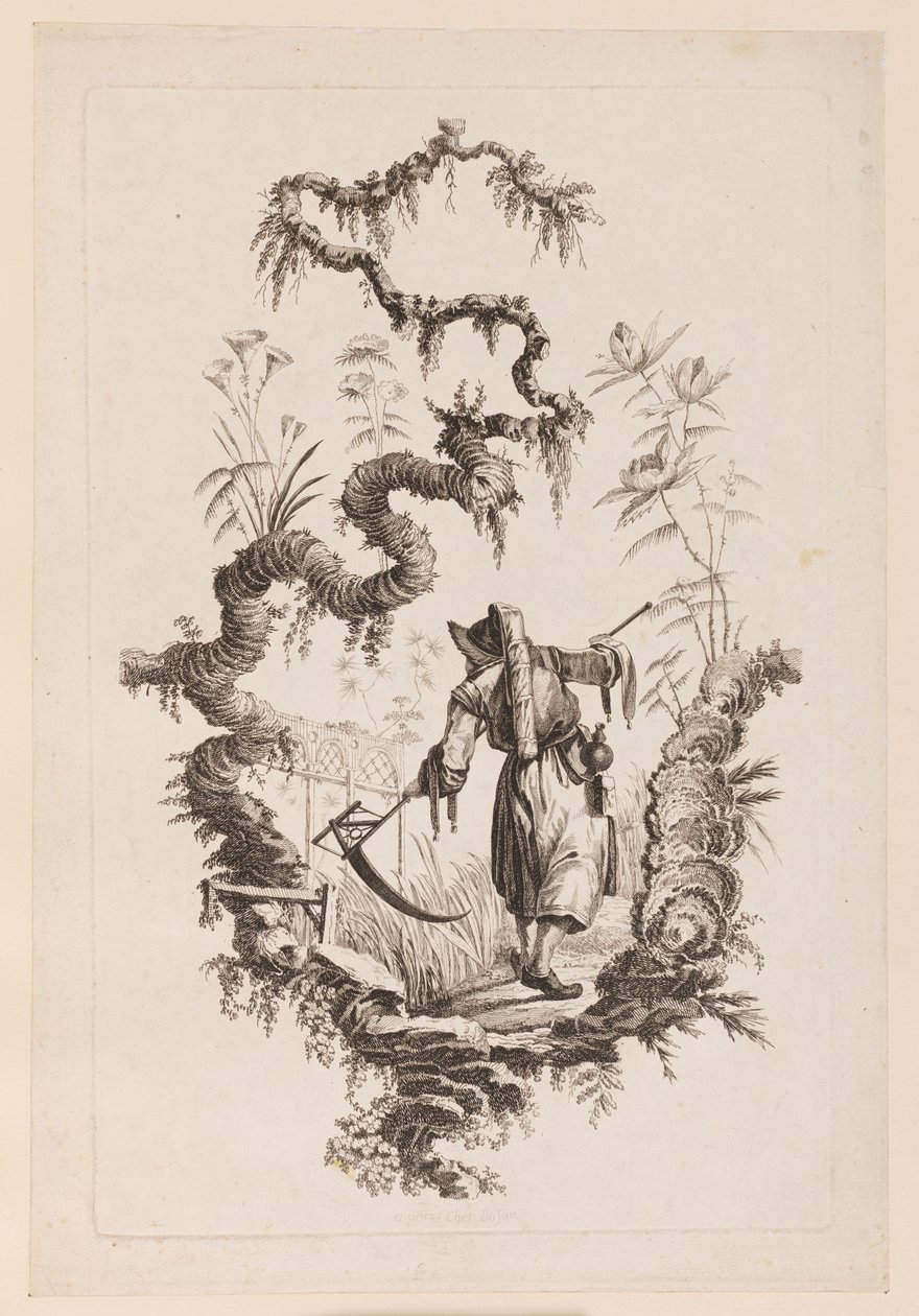 Figur med lie under gren av Jean Baptiste Pillement