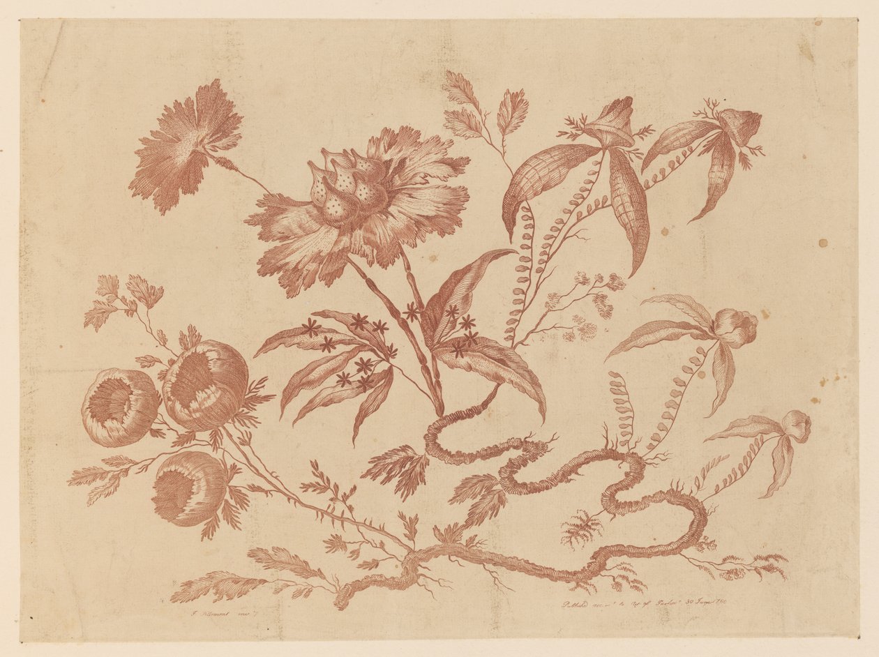 Flower Boughs, från "Collection of Different Fantasy Flowers in Chinese Taste" av Jean Baptiste Pillement