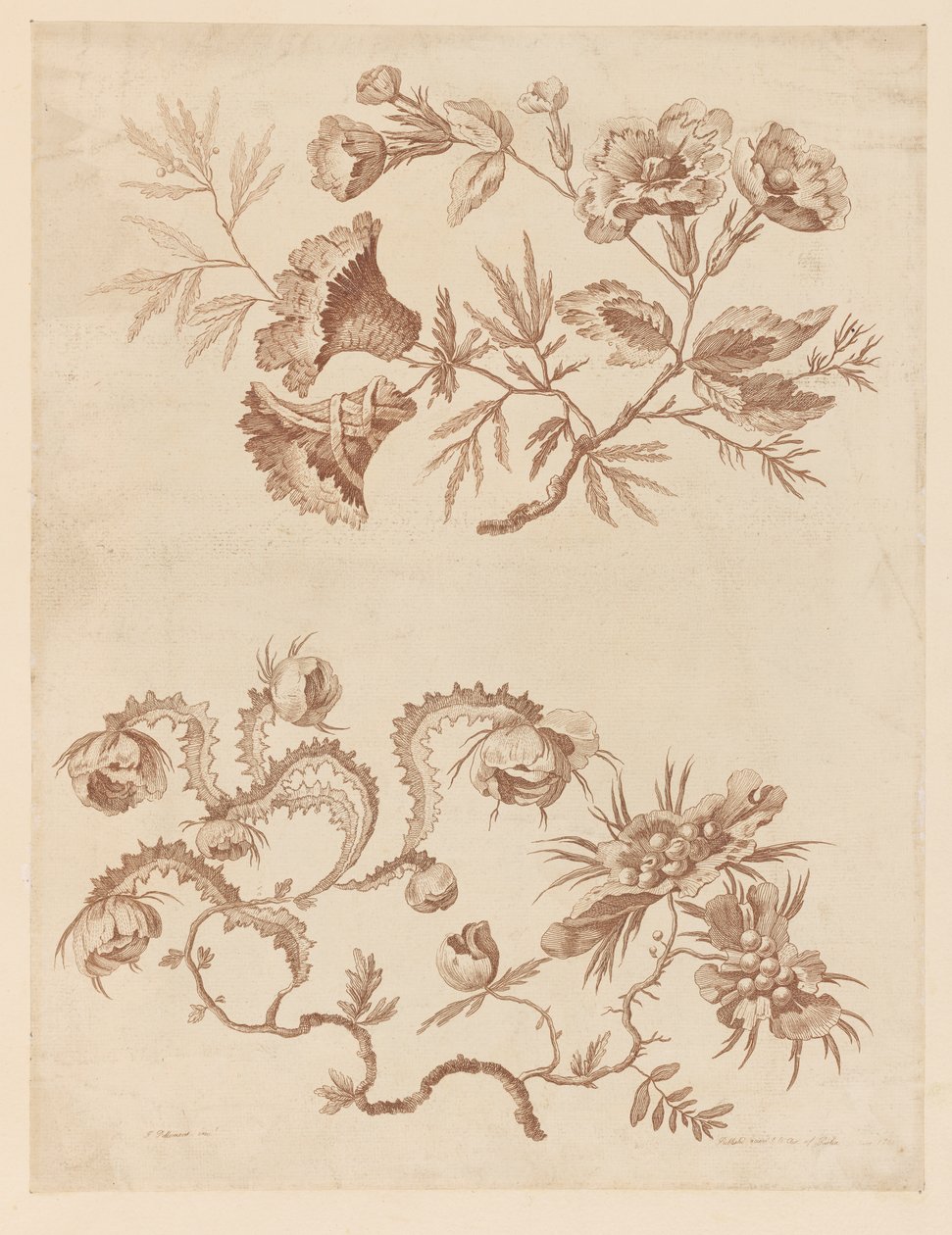 Flower Boughs, från "Samling av olika fantasiblommor i kinesisk smak" av Jean Baptiste Pillement