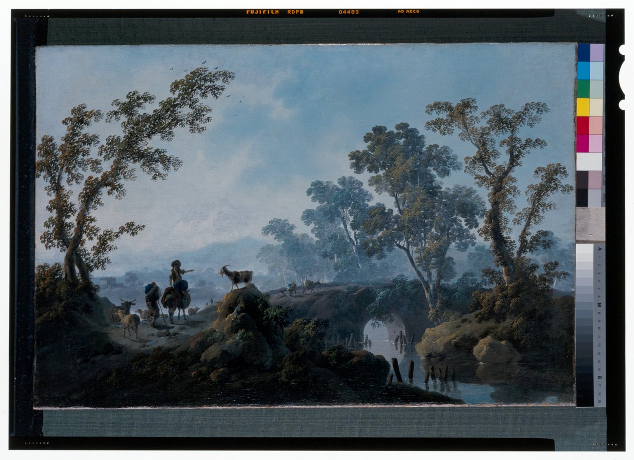 Landskap med herdar av Jean Baptiste Pillement