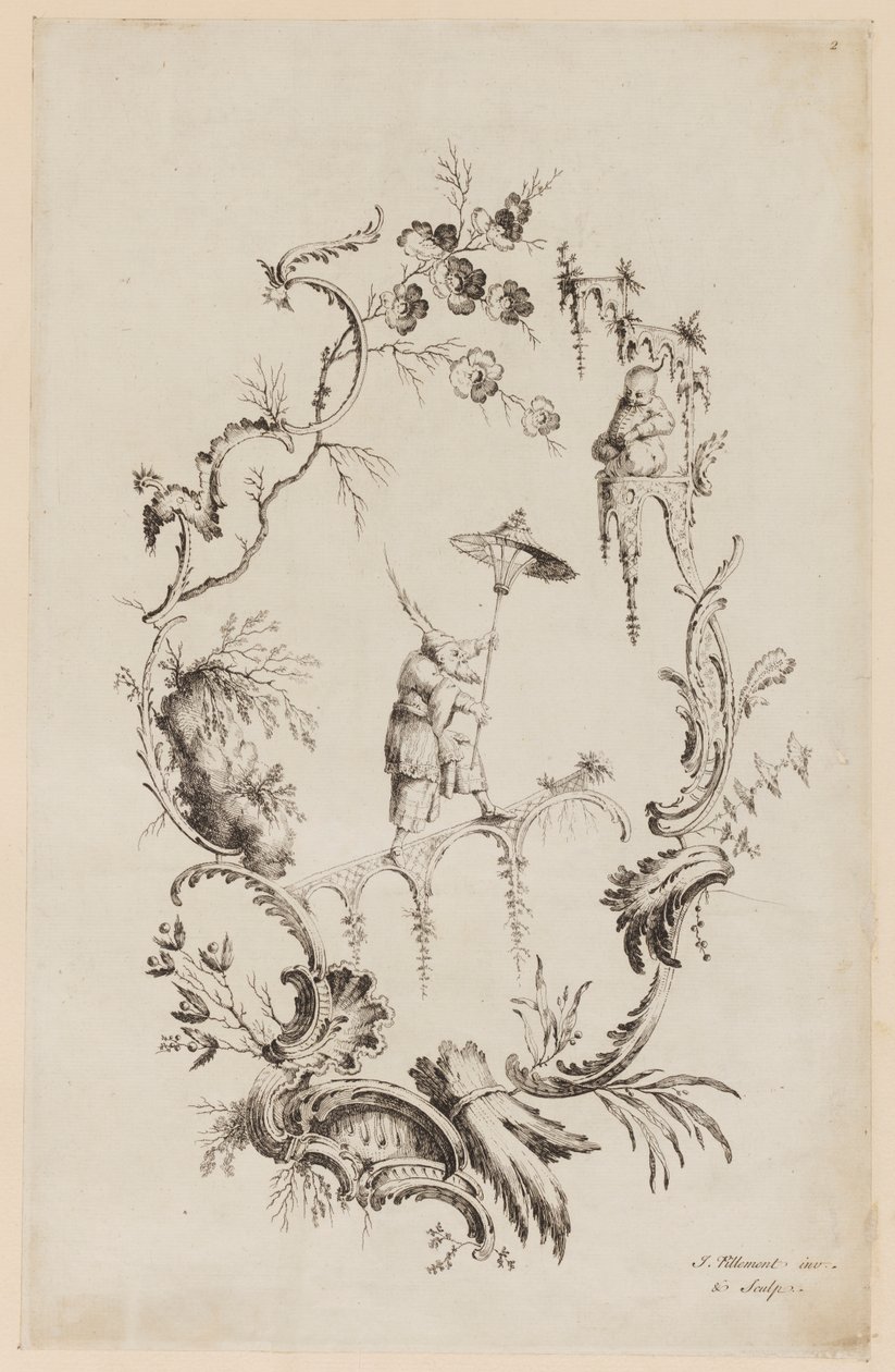 Tavla 2, från "A New Book of Chinese Ornaments" av Jean Baptiste Pillement