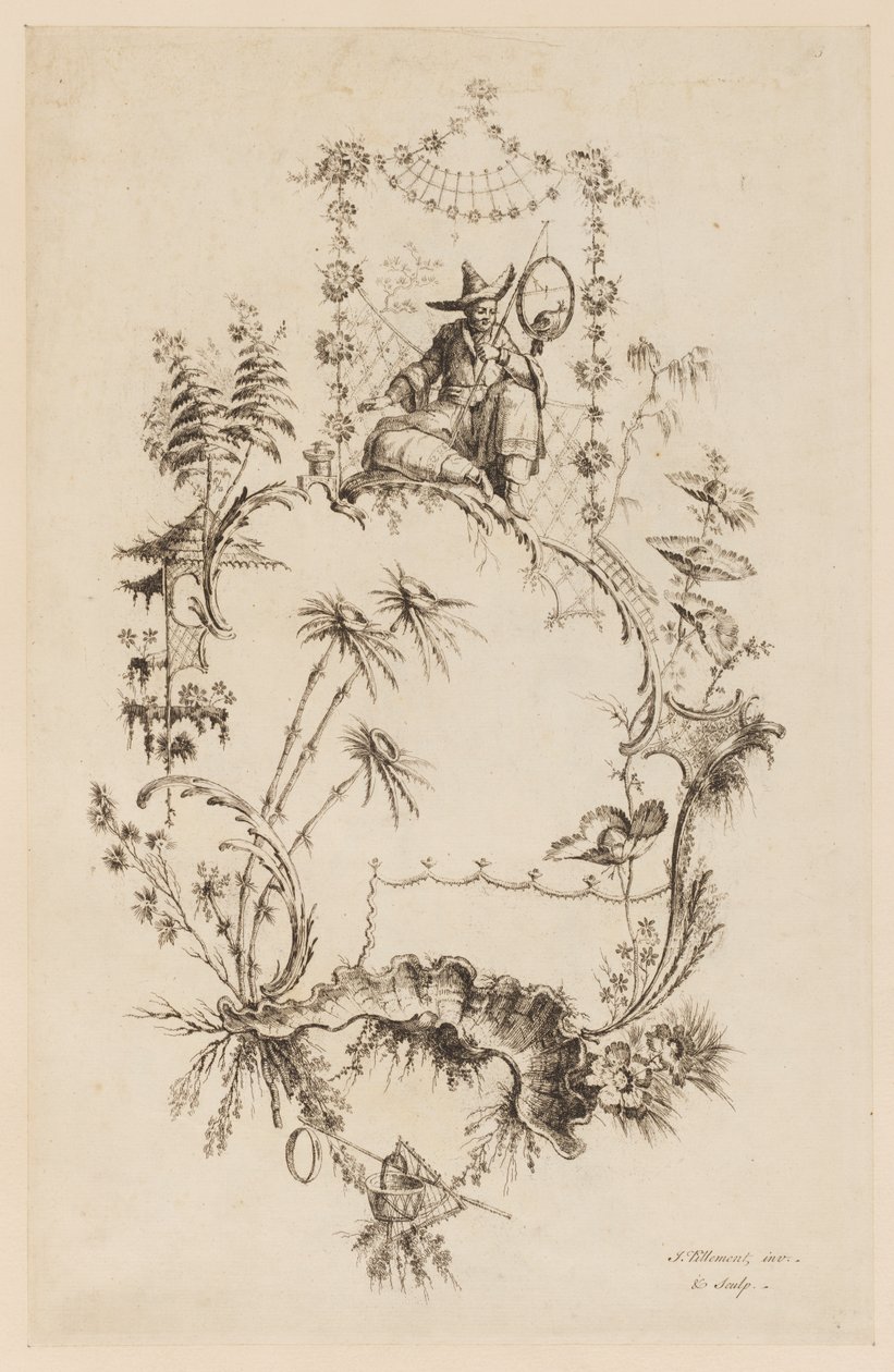 Tavla 3, från "A New Book of Chinese Ornaments" av Jean Baptiste Pillement