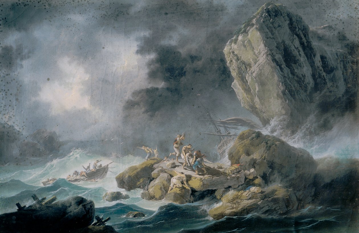 Storm och skeppsvrak av Jean Baptiste Pillement