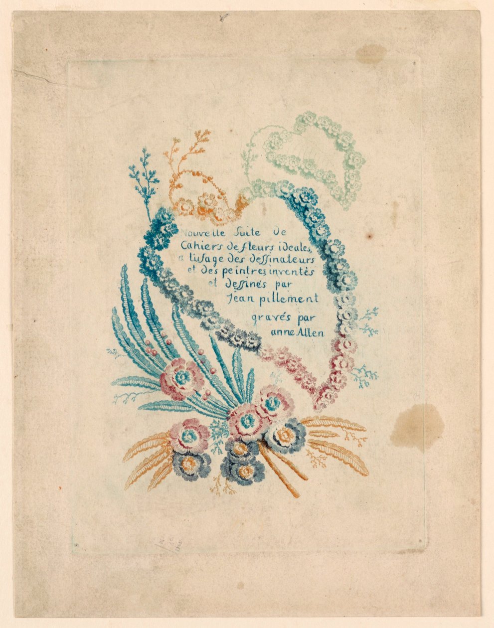 Titelsida för "Nouvelle Suite de Cahiers de fleurs iéales" av Jean Baptiste Pillement