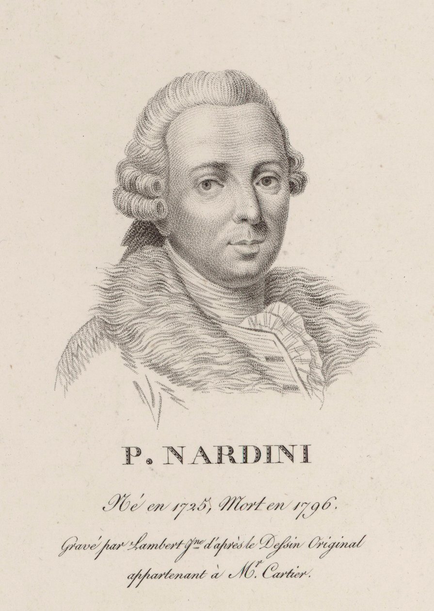 Porträtt av violinisten och kompositören Pietro Nardini 1722-1793. av Jean Baptiste Ponce Lambert