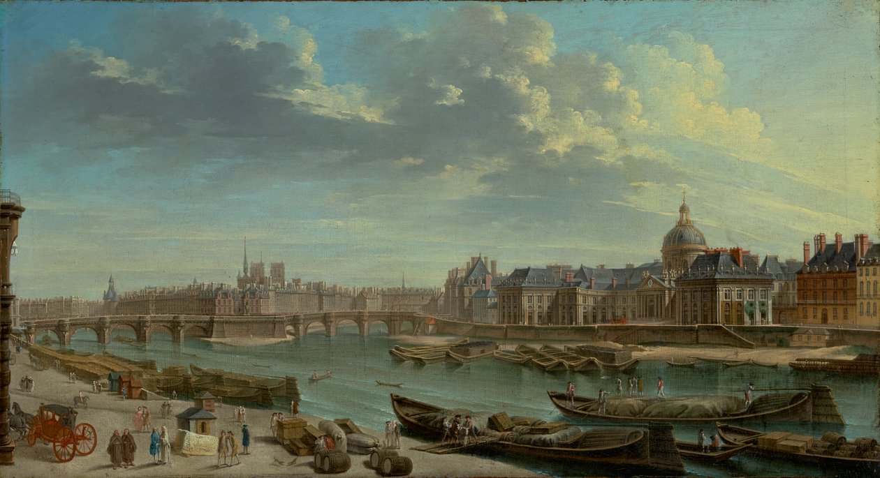 En utsikt över Paris med Ile de la Cite, 1763 av Jean Baptiste Raguenet