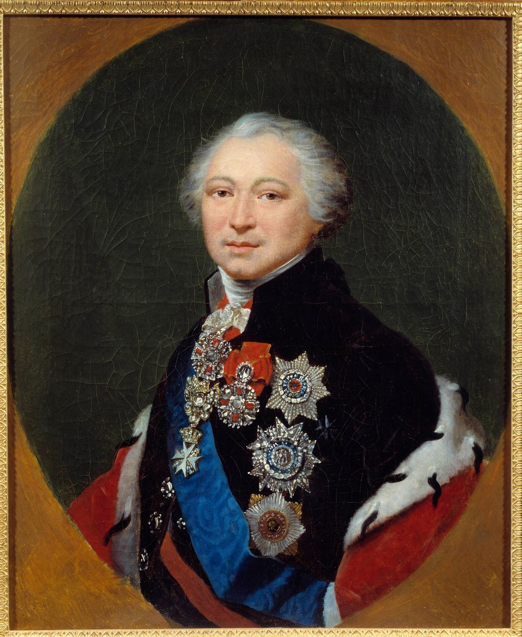 Porträtt av prins Alexander Borisovich Kourakin (1752-1818) Målning av Jean Baptiste Regnault (1754-1829) 1800-talets Paris, Museum of the Legion d