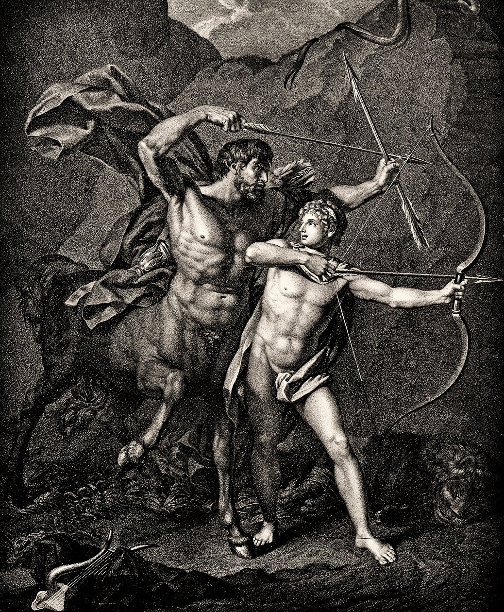 The Education of Achilles av Chiron, c.1798 av Jean Baptiste Regnault