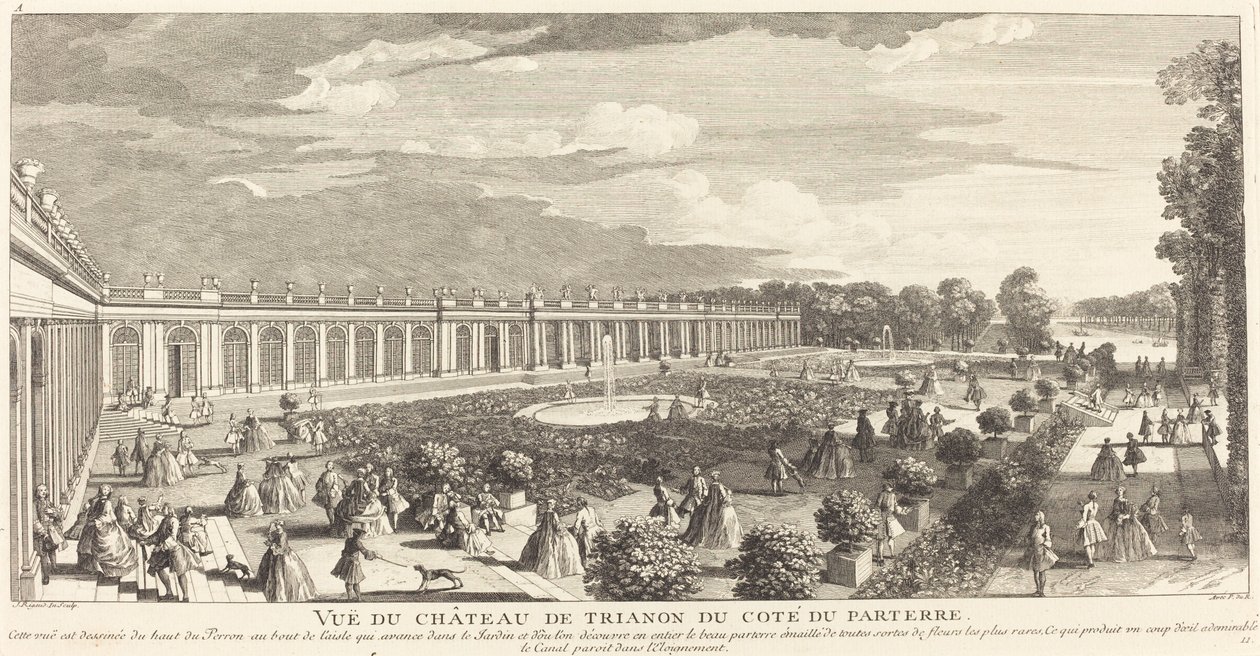 Utsikt över Chateau de Trianon från sidan av Parterre av Jean Baptiste Rigaud