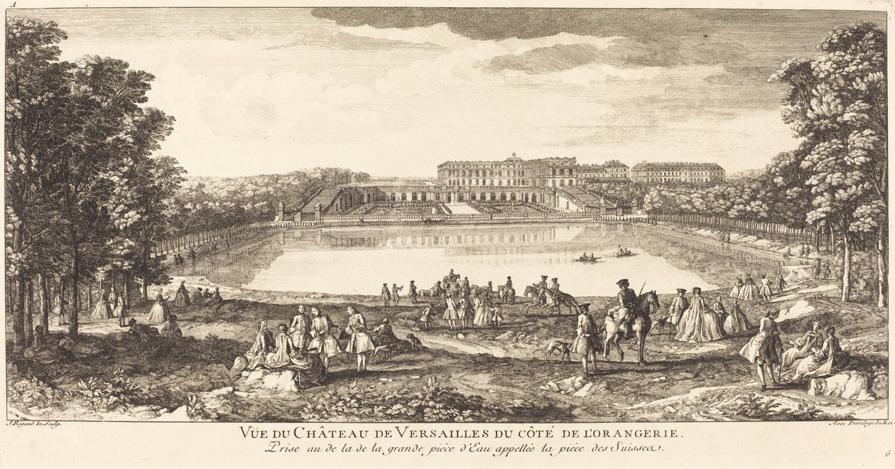 Utsikt över slottet i Versailles från Cote de l