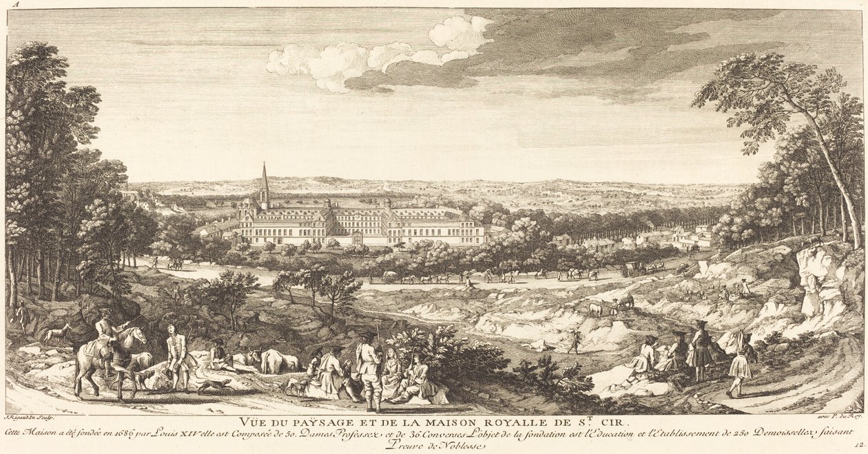Utsikt över landskapet i det kungliga huset Saint Cir av Jean Baptiste Rigaud