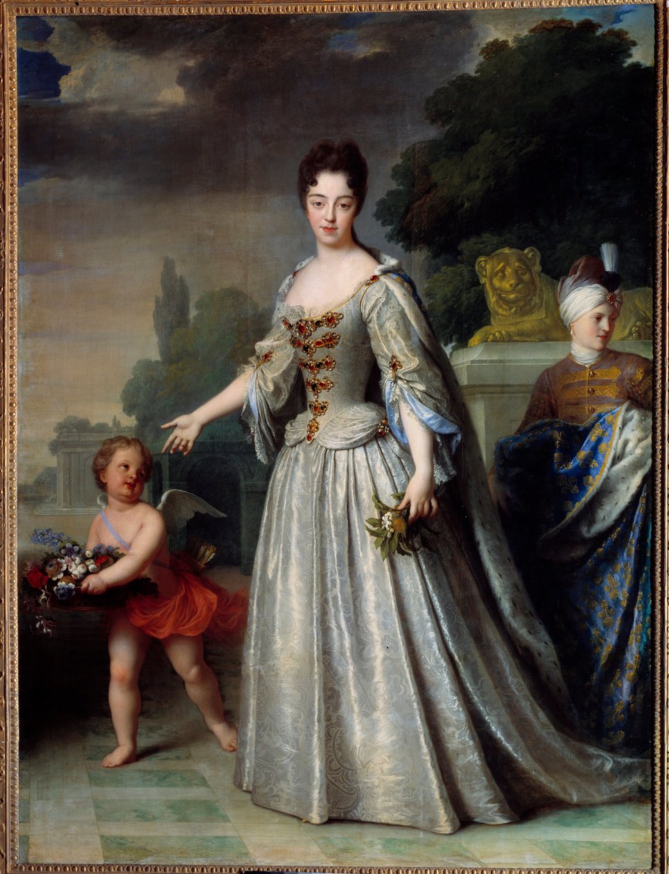 Porträtt av Marie Adelaide av Savoie, hertiginna av Bourgogne delfin av Frankrike (1685-1712). Målning av Jean Baptiste Santerre (1651-1717) av Jean Baptiste Santerre