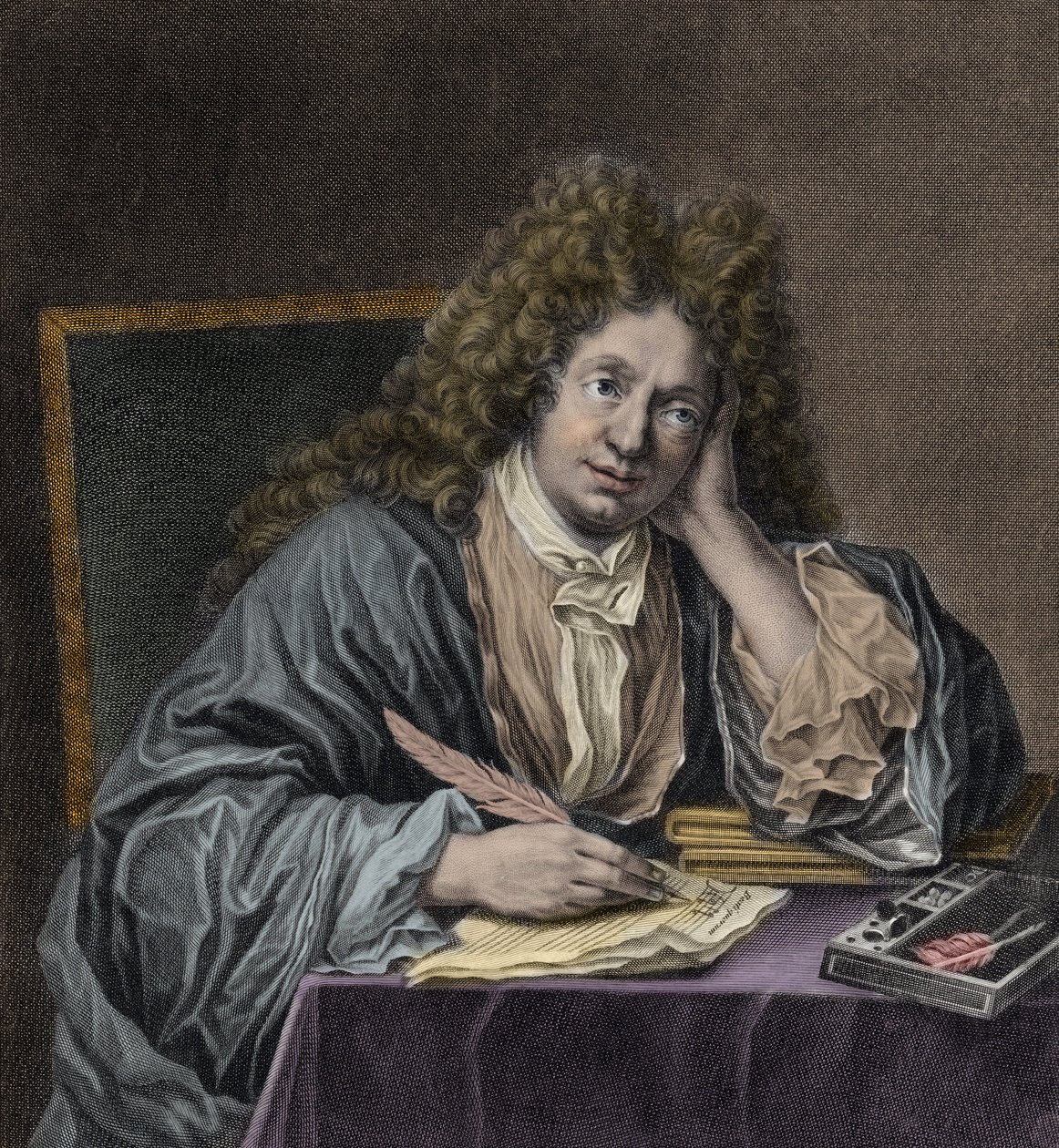 Porträtt av Michel Richard Delalande av Jean Baptiste Santerre