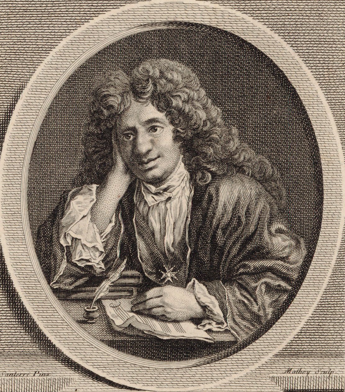 Porträtt av kompositören Michel-Richard de Lalande 1657-1726. av Jean Baptiste Santerre