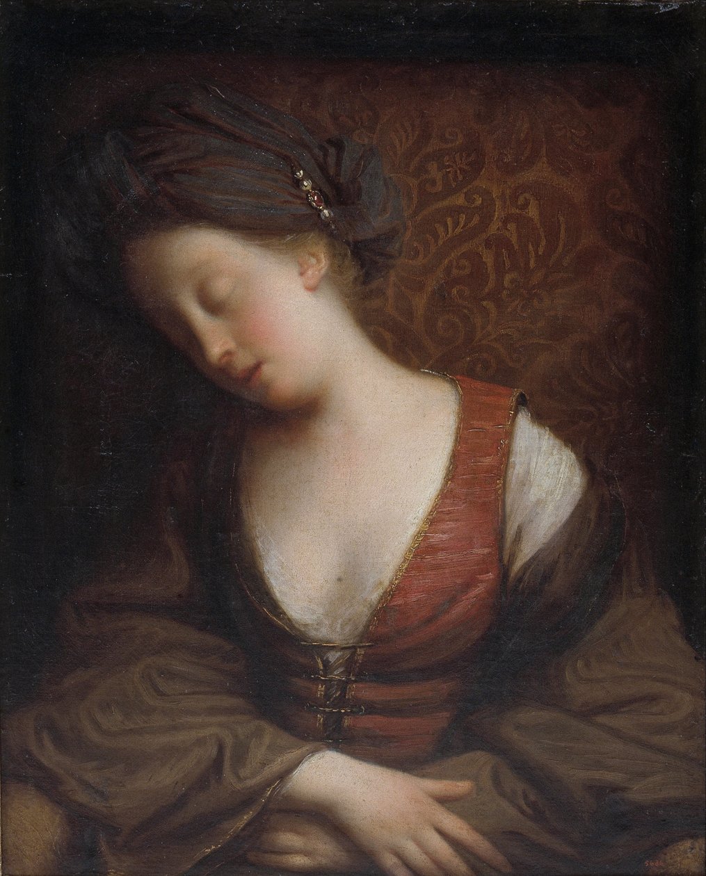 Ung kvinna som sover av Jean Baptiste Santerre