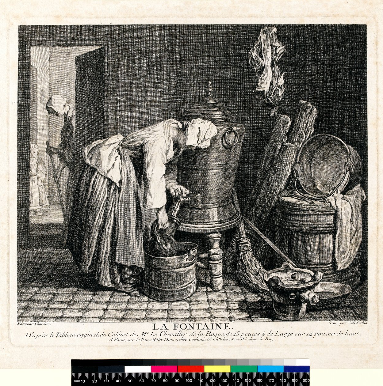 La Fontaine, graverad av Charles Nicolas Cochin I (1688-1754) 1739 (etsning och gravyr på vävt papper) av Jean Baptiste Simeon (after) Chardin