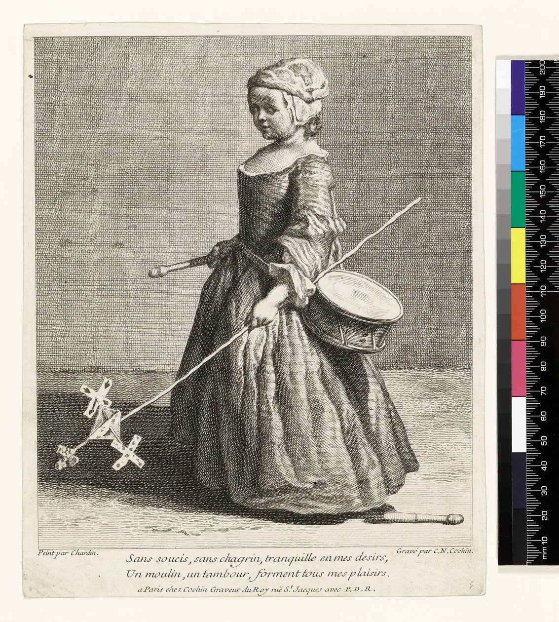 Den unge soldaten, graverad av Charles Nicolas Cochin I (1688-1754) 1738 (etsning och gravyr) av Jean Baptiste Simeon (after) Chardin