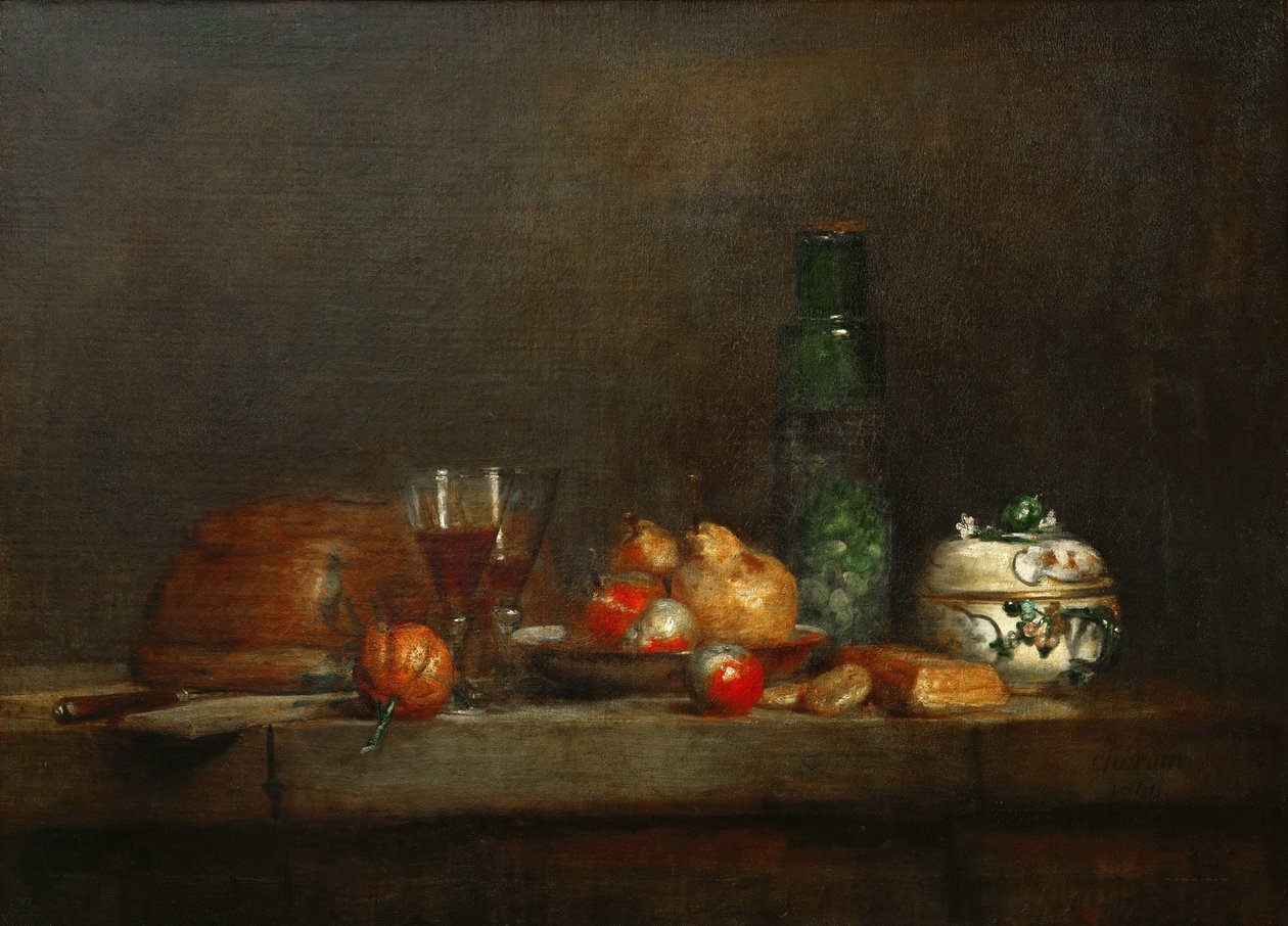 En skål med oliver av Jean Baptiste Simeon Chardin
